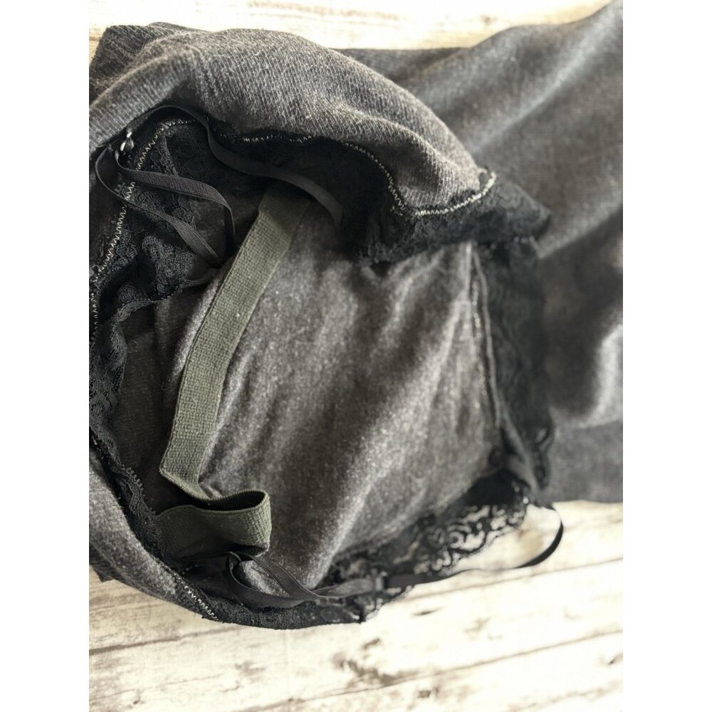 Y2k Dark Grey XS American Eagle Lace Tank  Cami Long Layering Shelf Bra - Picture 6 of 10